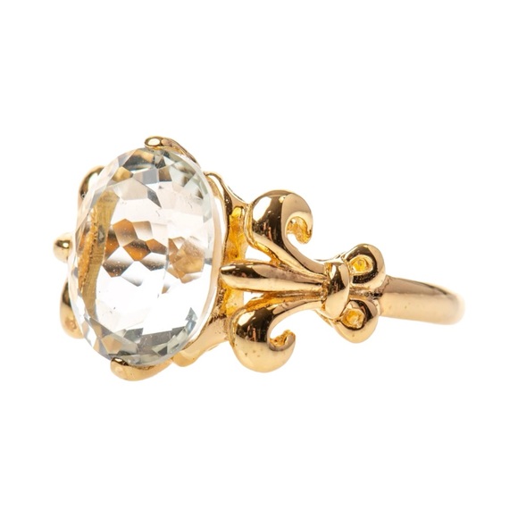 Aria Lattner 4.5CT GREEN TOPAZ FLEUR DE LIS RING - Picture 2 of 6